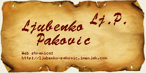Ljubenko Paković vizit kartica